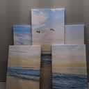 Biufo Seascape Wall Art Canvas Prints Sunrise at Sea Painting Picture Beach Ocean Artwork for Office Bedroom Living Room Wall Decor (Large)