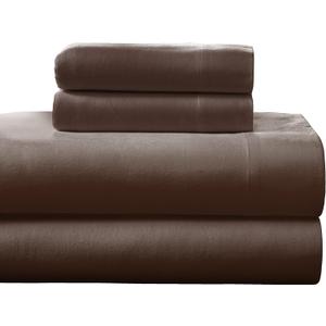 Pointehaven Heavy Weight 100-Percent Cotton Flannel 1 pc, Queen Sheet Set, Chocolate