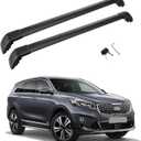 MotorFansClub Roof Rack Cross Bars Fit for KIA Sorento 2015 2016 2017 2018 2019 2020 with Anti-Theft Locks Baggage Cargo Luggage Aluminum Black