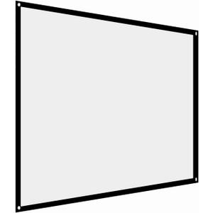 Projection Screen Indoor Outdoor Projector Curtain, 16:9 Thicken Portable White Projector Curtain Screen 40 to 121 inches Polyester Projection Screen Anti Crease