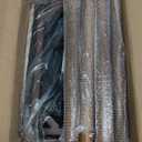 IBUYKE Saddle Cushion Vanity Stool Chair, Foot Rest Stool with Solid Wood Legs, Modern Vanity Bench Ottoman for Piano, Upholstered Seat for Bedroom, Entryway, Walnut Legs&Off White WBD007HM (Brown+Light Linen)