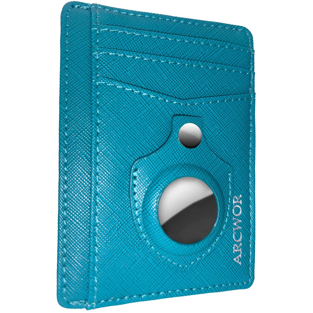 ARCWOR Slim Wallet AirTag Holder Minimalist Front Pocket RFID Blocking Men and Women Leather Wallets