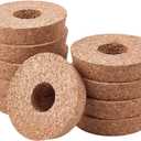 OLYCRAFT 10Pcs Cork Lids for Glass Planter 3.1-3.3 Inch Plant Corks with Center Hole Cork Stoppers for Hydroponic Plant Hydroponic Vase Lids Cork Replacement for Hydroponics Growing Vases