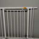 InnoTruth 29.540.75" Baby Gate for Stairs, 30" Tall Dog Gates for Doorways & Hallways, Safety Gate for Kids & Pets, Pressure-Mounted Walk-Through with Dual Lock & 2-Way Swing, White