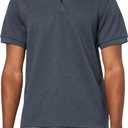 GUESS Men's Short Sleeve Peony Jacquard Polo (Large, Grey Shadow Blue)