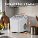 Sweetcrispy Countertop Ice Maker with Scoop, Basket and Handle, Portable Ice Machine 9 Cubes Ready in 6 Mins, 26.5lbs in 24Hrs, 2 Sizes for Home Kitchen Office Bar Party