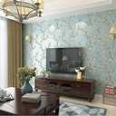 Q QIHANG Country Retro Pastoral Style Non-Woven Embossed Pattern Living Room Bedroom Non-Pasted Wall Paper 1.73' W x 32.8'L (A Light Blue)