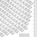 12 Pack 47 Inch Dual Track Upright Wall Shelving System Shelf Bracket Twin Slot Shelf Rail Twin Track Upright Heavy Duty Support System for Pantries, Linen Closets, Laundry Rooms (White)