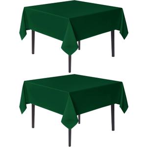 sancua Square Tablecloths 60x60 Inch Hunter Green, 2 Pack - Fabric Table Cloth for Square or Round Tables, Washable Polyester Table Cover for Christmas Dinner, Holiday Party, Display Tables