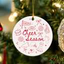 4 x Cheerleader Ornament - Cheerleader Gifts for Girls - Cheerleading Gifts for Teen Girls, Captain Team, Women, Friend, Daughter - Cheer Season 2025 Ceramic Christmas Ornament