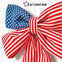 4th of July Decorations Outdoor - 6.5FT Giant Patriotic Bow - Fourth of July Memorial Day Patriotic Decor - Stars and Stripes Hanging Bow for Independence Day 250th Anniversary Indoor Outdoor Decor
