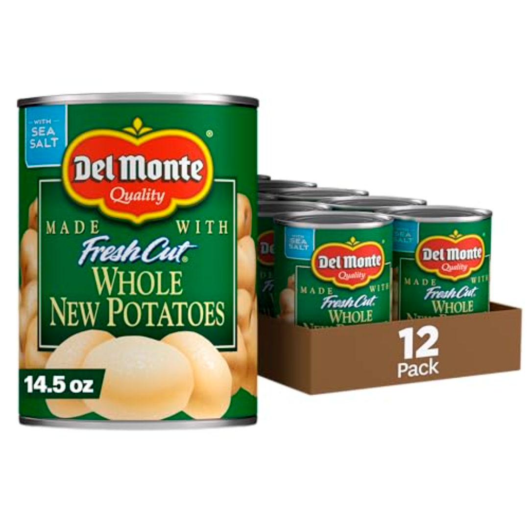 DEL MONTE FRESH CUT Whole New Canned Potatoes, Canned Vegetables, 12 Pack, 14.5 oz Can Exp. 28/Jan/2026