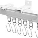 Ceiling Curtain Tracks,Curtain Track Wall Mount,Track Curtains Rod Ceilings Mount Heavy Duty Ceiling Tracks for Curtains Room Divider Rod with Hooks,White 9ft
