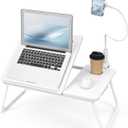 Nuanchu Withe Laptop Desk with Phone Holder Adjustable, 7 Gears