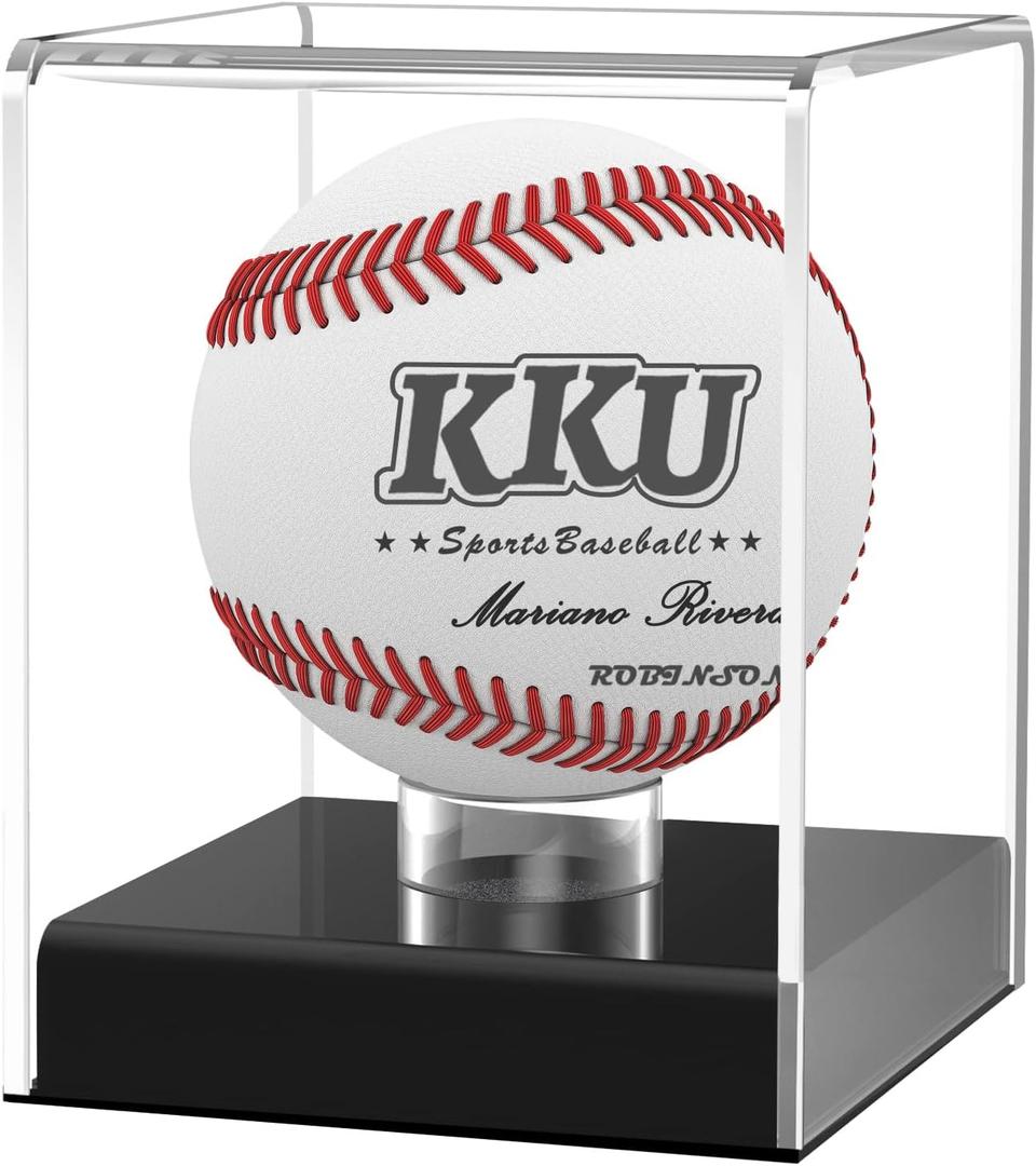 KKU Baseball Display Case, Baseball Holder for Ball Display Cube Box, UV Protected Acrylic Baseball Storage Official Size Box , Memorabilia Display Case for Baseball (Baseball Case 1Pack)