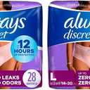 Always Discreet Adult Incontinence Underwear, Maximum Absorbency, Large, 28 Count (Packaging May Vary) (Pack of 2)