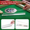 4-Piece Set of Upgraded Clear 20-Inch Magnetic Mahjong Racks with Magnetic Push Rods, Scalloped Mahjong Racks, Clear Acrylic Tile Holders, Portable Mahjong Accessories, Includes Storage Pouch