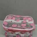 Clear Printed Fruit Cosmetic Bag and Travel Pouch with Handle-Durable PVC Material,Versatile,Zipper Design for Smooth Sliding-Ideal for Makeup,Travel Essentials (Honey Peach 1)