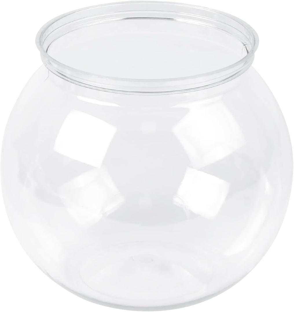 MIDELONG Mini Plastic Fish Bowl, 27 oz Decorative Fish Bowls Unbreakable Heavy Duty Goldfish Bowl for Centerpiece Vases, Party Decorations, Pack of 1