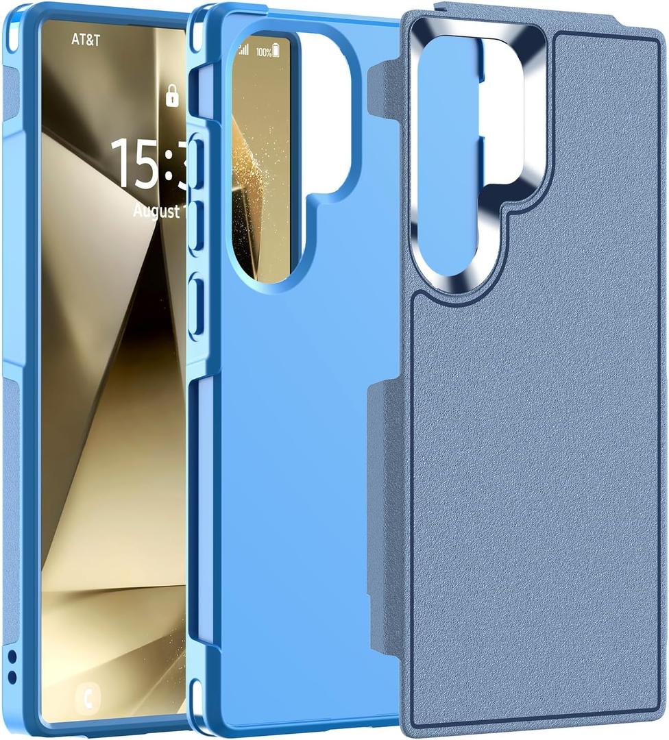 Hualele for Samsung Galaxy S25 Ultra Case,[Military Grade Protection] [Dropproof Shcokproof] Anti-Slip Grip Dual Layer Rugged Heavy Duty Galaxy S25 Ultra Phone Case,Dark Blue