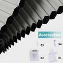 MYshade Cordless Blackout Window Blinds & Shades Pull Down Room Darkening Window Shades Light Blocking Honeycomb Cellular Shade for Indoor Windows Easy to Install 25 inch Wide, H50 White Blinds