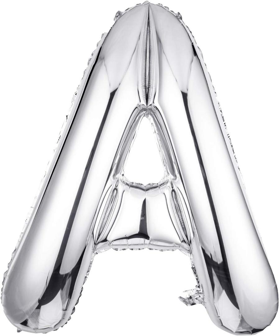 Letter Balloons 40 Inch, Single Silver Letter A Balloons Aluminum Hanging Foil Film Balloon for Baby Shower, Wedding Anniversary, Graduation, Birthday Party Decoration