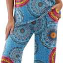 PrinStory Women's Pajama Set Short Sleeve Shirt and Capri Pants Sleepwear Pjs Sets with Pockets (XXL)