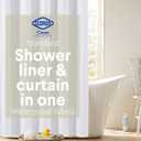 CLOROX 2-in-1 Bathroom Shower Curtain Liner, Durable Fabric, Weighted Magnets for Bath Water Control, Washable Premium Quality, Modern - 72" x 72" White