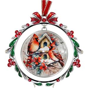 XUTAI Cardinals and Birds House Christmas Tree Ornaments Chritstmas Wreath Christmas Ornament Glass Christmas Hanging Ornament Festive Pendant for Home Holiday Decoration XUTAI Cardinals and Birds House Christmas Tree Ornaments Chritstmas Wreath Christmas Ornament Glass Christmas Hanging Ornament Festive Pendant for Home Holiday Decoration