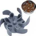 Slow Eating Feeder Insert [22 Big Octopus Suction Cups] Super Firm [Cuttable] for Large Breed and Medium Size Dog Compatible with Regular and Elevated Bowls (Flower)