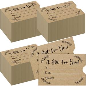 800 Pcs Gift Card Envelopes Sleeves Credit Card Holders Brown Kraft Mini Business Hotel Key Envelopes Sleeves for Invitations Cash Money Bulk, 2.4 x 3.5 Inches (Black)