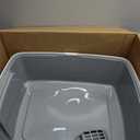 Amazon Basics Large Cat Litter Box with High Sides, Open Top for Easy Access, Includes Scoop with Storage, 19" x 15" x 11.75", Grey/ Beige