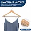Amber Home 30 Pack Wooden Coat Hangers, Natural Wood Suit Hangers with Non-Slip Pant Bar, Clothes Hangers for Closet Organization, Shirts, Jackets, Dresses, and Pants (Natural, 30)