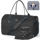 Garment Bags with 6 Set Packing Cubes, Garment Convertible Weekender Bag for Women, Large Carry On Garment Bags for Travel, Duffle Bag Garment Bag Gifts Black Color