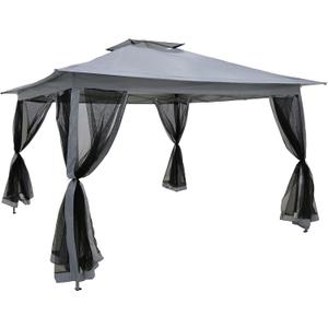 Elevon 11x11 FT Pop-Up Gazebo Tent with Netting, Instant Outdoor Canopy Shelter with UV Protection & Ventilation and 4 Side Walls for Commercial Events, Party, Backyard BBQ, Camping