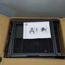 SWTYMIKI Bakers Rack with Storage - Coffee Bar Cabinet Organizer with 8 Hooks, Shelves & Cabinet Door, Coffee Station for Kitchen Dining Room, Microwave Stand with Adjustable Feet, Black