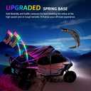 2 Pack 4FT Whip Lights with Spring Base,LED Whip Light with App & Remote Control, Spiral RGB Chasing Lighted Whips with Rocker Switch, Music Whip Light for UTV ATV Polaris RZR Can-Am SXS Truck