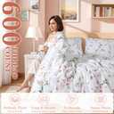Shilucheng 100% Cotton Floral Duvet Cover King Size - 600 Thread Count, Breathable & Cooling Comforter Cover with Zipper ClosureHotel Bedding Duvet Covers 3 Piece (Jacaranda & Pink)