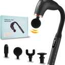 Massage Gun with Upgraded Extension Handle, Back Massager for Pain Relief Deep Tissue, 4 Massage Heads & 6 Speed Levels (Black)