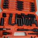 63-Piece Metric 1/4" Drive Socket Set & Nut Driver Set, Impact Standard & Deep Socket Set (4-15mm), 1/4" Hex Shank 6" Magnetic Nut Drivers, Extension Bar, Quick-Release Ratchet handle, Universal Joint