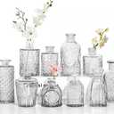 12pcs Mini Bud Vases As Wedding Centerpieces for Tables,Clear Bud Vases for Flowers,Small Flower Vases Suitable for Birthday Party,Anniversary,Wedding Reception,Baby Shower (Clear)