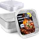25 Pack 8x8 Aluminum Foil Pans with Lids-Disposable Square Baking Pans for Cooking, Baking, Storing, and Prepping Food - Ideal for Cakes, Breads, and Roasting