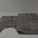 Bathroom Rugs Sets 2 Piece,Super Absorbent Soft,Thick,Machine Washable Chenille Bath Mat,Non Slip Toilet Floor Rug,Bath Mats for Bathroom,20x32 Plus 20x20 U Shape,Light Grey