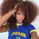 Curly Wig Afro Curly Wigs for Black Women Afro Kinky Curly Wig With Bangs Full and Fluffy Glueless Wig Synthetic Hair Replacement Wigs for Cosplay and Daily (Brown, 16inch)