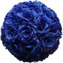 10 Inch Artificial Romantic Rose Flower Ball for Home Outdoor Wedding Party Centerpieces Decorations, 10 Pack, Blue
