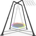 Heavy Duty Swing Frame, 330LBS Metal Swing Stand for Kids and Adults, Fits for Most Swings - for Indoor and Outdoor Use, Black (Saucer Swing NOT Included)