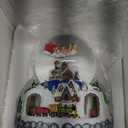 Musical Rotating Santa Claus Flying Over Village,Automatic Snowfall,Train, Christmas Snow Globe Music Box Gifts, for Women Wife Mom Girlfriend Daughter, Xmas Present,Plays 48 Classic Christmas Carols