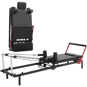 Home Gym Pilates Reformer Machine, Quick-Assembly Foldable Pilates Reformer, Up to 330lbs Weight Capacity, Pilates Equipment with Adjustable Resistance