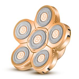 Roziapro Replacement Shaver Heads 6 Head Shaver Replacement Blades Waterproof Bald Head Shaver Replacement Blades Mens Electric Shaver Replacement Heads Electric Razor Bald Shaver Replacement Heads (Gold2)