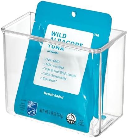 iDesign Adhesive Organizer Bin - Damage-Free Hanging for Kitchen, Bathroom, or Office - Clear